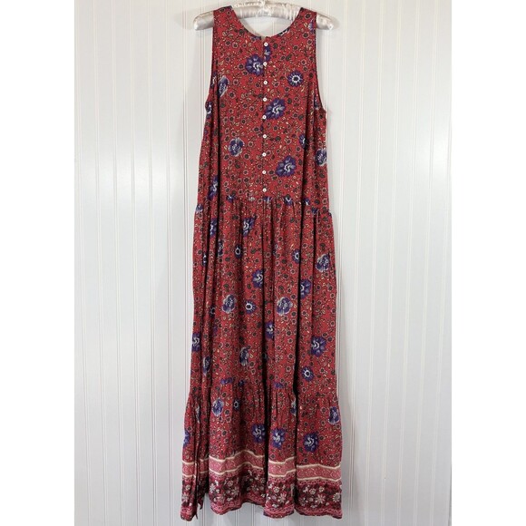 Hayden Los Angeles Dresses & Skirts - Hayden Women Red Floral Maxi Dress Size L Boho Gypsy Hippie Festival Cottagecore